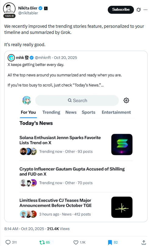 Nikita Bier recognition tweet